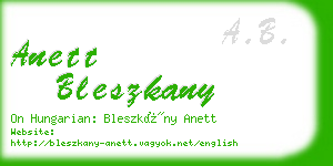 anett bleszkany business card